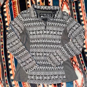Powder River Outfitters Western Print 1/4 Zip - S